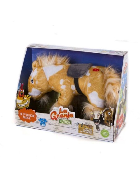 CABALLO PERCHERON. LA GRANJA DE ZENON. MI PRIMER PELUCHE MUSICAL. BANDAI.