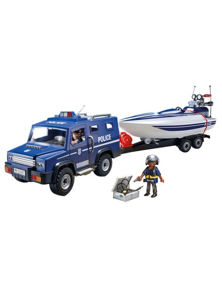 5187 PLAYMOBIL CITY ACTION COCHE DE POLOCÍA CON LANCHA