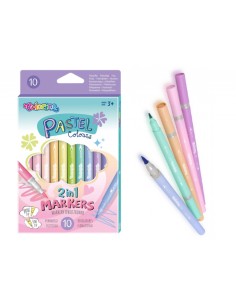 ROTULADORES DOBLE PUNTA COLORES PASTEL. COLORINO 2