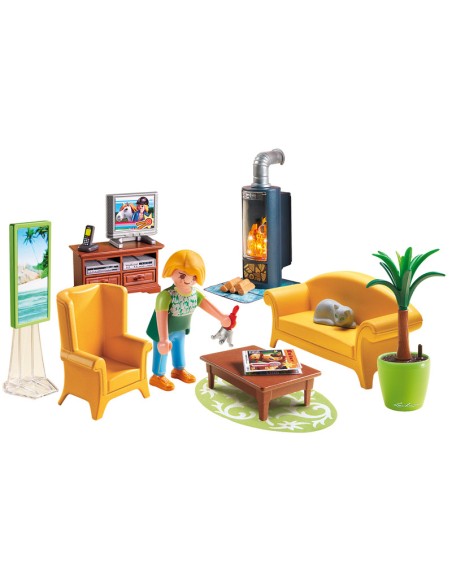 5308 PLAYMOBIL DOLLHOUSE SALA DE ESTAR CON FUEGO.