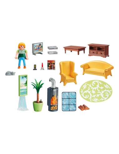 5308 PLAYMOBIL DOLLHOUSE SALA DE ESTAR CON FUEGO.