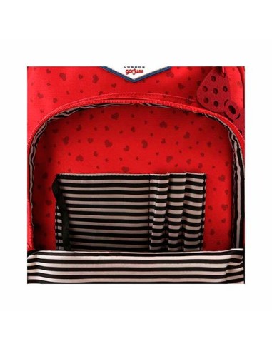 MOCHILA SANTORO GORJUSS TRIPLE BOLSILLOS. ROJA....