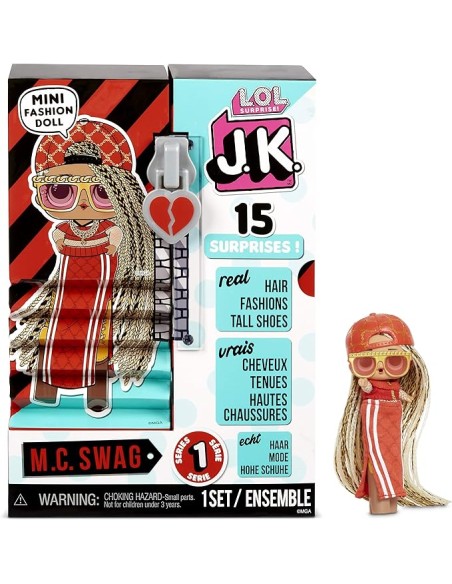 MUÑECA LOL SURPRISE J.K. M.C. SWAG, SERIE 1, 15 SORPRESAS. MGA