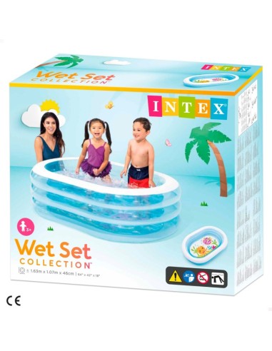 PISCINA INFLABLE INFANTIL OVAL 163 X 107 X 46 cm. INTEX.