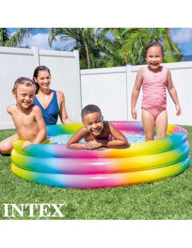 PISCINA HINCHABLE 147 X 33 cm. ARCO ÍRIS TRES...