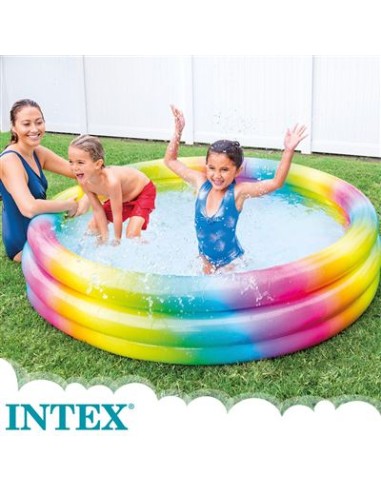 PISCINA HINCHABLE 168 X 38 cm. ARCO ÍRIS TRES...