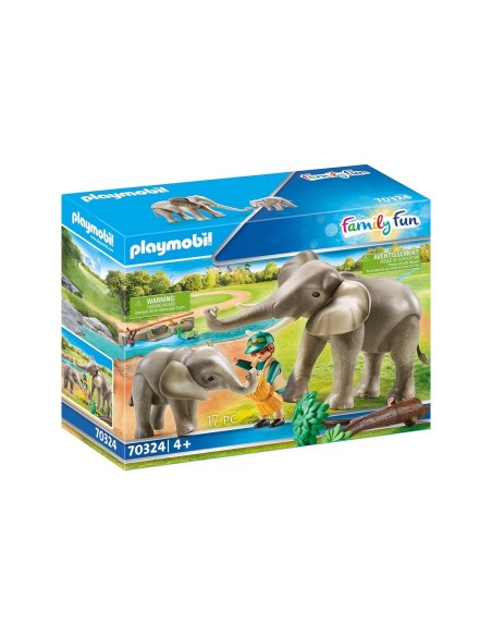 70324 PLAYMOBIL FAMILY FUN RECINTO EXTERIOR DE ELEFANTES.