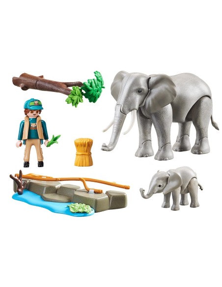 70324 PLAYMOBIL FAMILY FUN RECINTO EXTERIOR DE ELEFANTES.