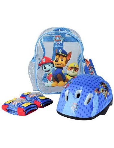 CASCO CON PROTECCIONES PAW PATROL CON MOCHILA....