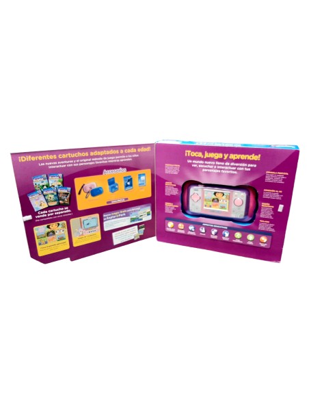 MOBIGO CÒNSOLA TÀCTIL EDUCATIVA ROSA AMB CARTUTX DE DORA L'EXPLORADORA. VTECH. 