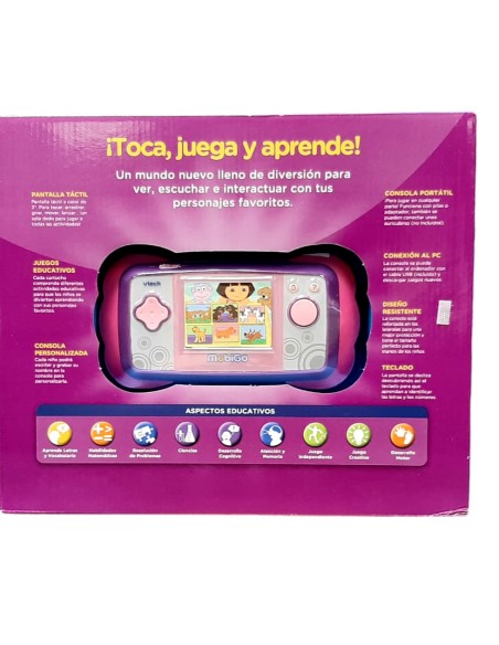 MOBIGO CÒNSOLA TÀCTIL EDUCATIVA ROSA AMB CARTUTX DE DORA L'EXPLORADORA. VTECH. 