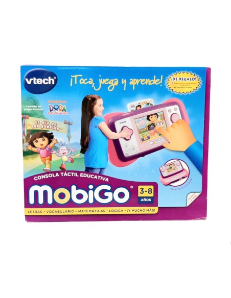 MOBIGO CÓNSOLA TÁCTIL EDUCATIVA ROSA CON CARTUCHO DE DORA LA EXPLORADORA. VTECH