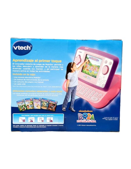 MOBIGO CÒNSOLA TÀCTIL EDUCATIVA ROSA AMB CARTUTX DE DORA L'EXPLORADORA. VTECH. 