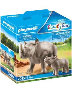 70357 PLAYMOBIL FAMILY FUN. Rinoceronte con Bebé