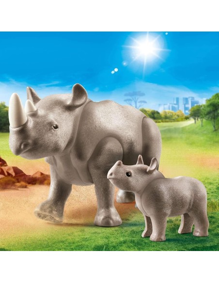 70357 PLAYMOBIL FAMILY FUN. Rinoceronte con Bebé