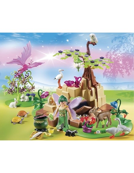 5447 PLAYMOBIL FAIRIES FADA DE LA SALUT ELIXIA AMB ANIMALS DEL BOSC.