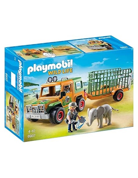 6937 PLAYMOBIL WILD LIFE CAMIÓ AMB REMOLC I ELEFANT. 