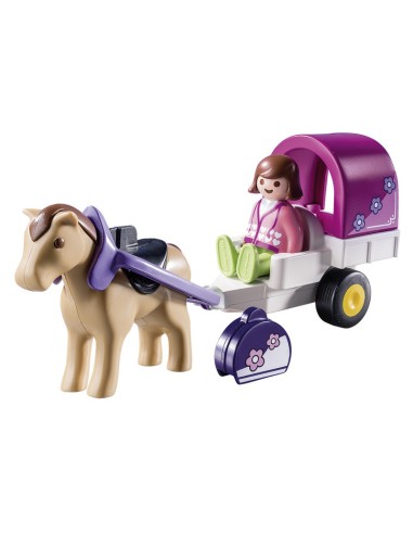 9390 PLAYMOBIL 1.2.3. CARRUATGE AMB CAVALL.