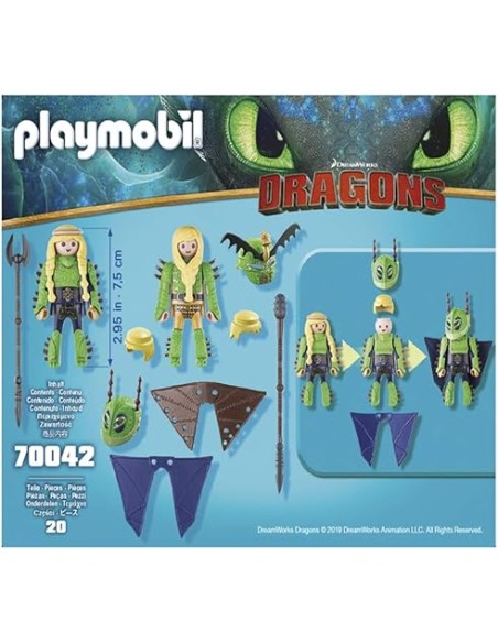 70042 PLAYMOBIL DRAGONS CHUSCO Y BRUSCA CON TRAJE VOLADOR