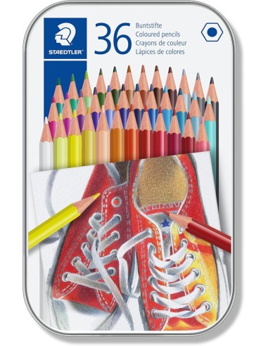 ESTOIG METALL 36 LLAPIS DE COLORS DE FUSTA. STAEDTLER