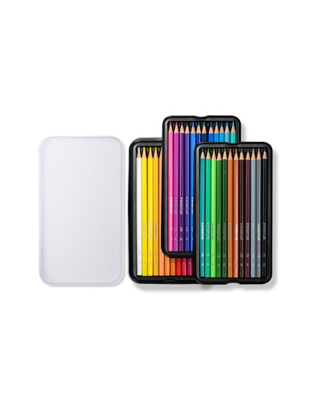 ESTUCHE METAL 36 LAPICES DE COLORES DE MADERA. STAEDTLER