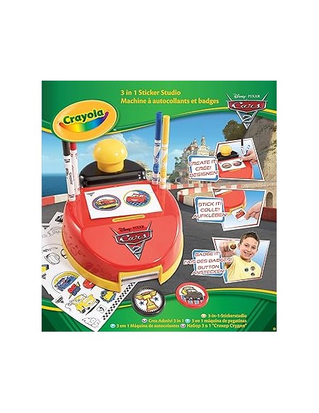 MÁQUINA DE PEGATINAS 3 EN 1 DISNEY CARS. CRAYOLA