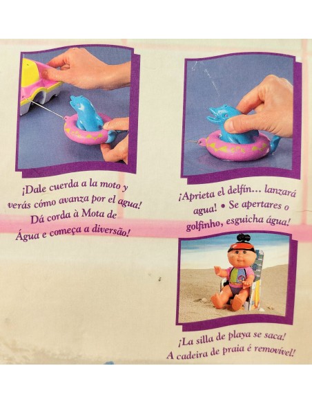 MUÑECA CABBAGE PATCH KIDS. Bebé baño divertido y moto de agua. MATTEL
