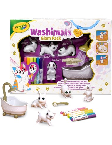 WASHIMALS 4 FIGURAS CON BAÑERA Y DUCHA. CRAYOLA.