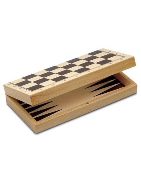 JUEGOS 3 EN 1, AJEDREZ, DAMAS Y BACKGAMON DE MADERA. CAYRO