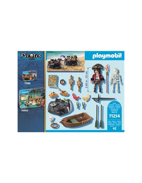 71254 PLAYMOBIL PIRATES STARTER PACK PIRATA AMB POT A REMS.