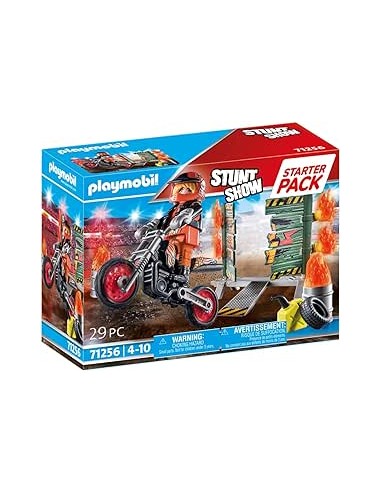 71256 PLAYMOBIL STARTER PACK STUNYSHOW MOTO D'ACROBÀCIES AMB PARET DE FOC.