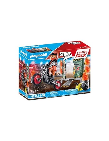 71256 PLAYMOBIL STARTER PACK STUNYSHOW MOTO D'ACROBÀCIES AMB PARET DE FOC.