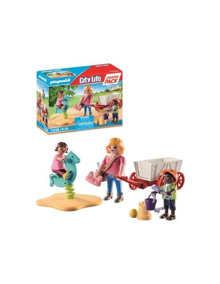 71258 PLAYMOBIL CITY LIFE STARTER PACK EDUCADORA CON CARRITO