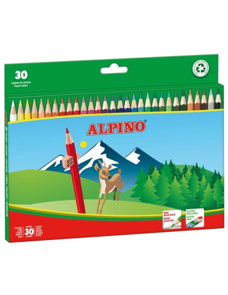 ESTUCHE 30 LAPICES DE COLORES DE MADERA. ALPINO.