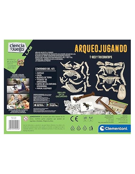 ARQUEOJUGANDO T-REX I TRICERATOPS. CLEMNTONI