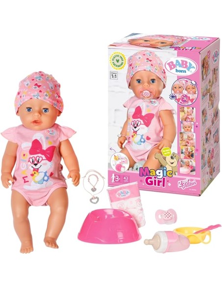 BABY BORN MAGIC GIRL 43CM. MUÑECA INTERACTIVA. ZAPF CREATION