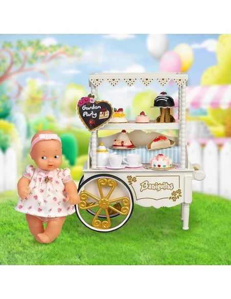 BARRIGUITAS CARRITO DE MERIENDAS CON MUÑECA. FAMOSA.