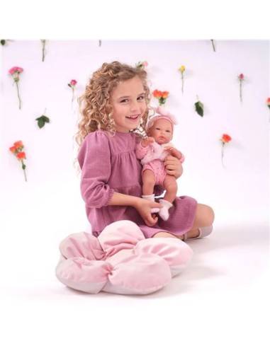BIMBA CON COJIN ROSA  35CM. MUÑECAS LLORENS