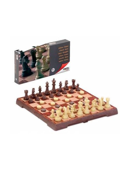 AJEDREZ-DAMAS MAGNETICO 24 CM. PLEGABLE. CAYRO