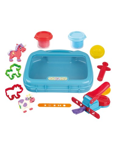 MALETIN DE PLASTILINA CON MAQUINA Y MOLDES