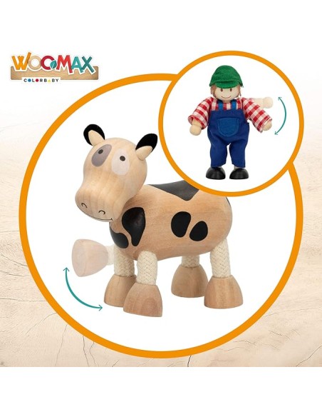 TRACTOR AMB REMOLC DE FUSTA. COLOR BABY