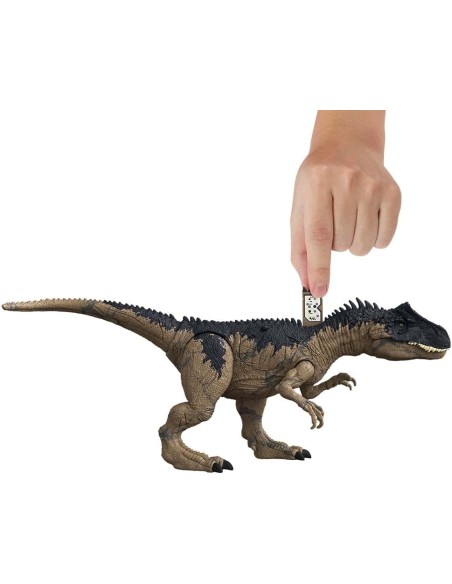 JURASSIC WORLD ALLOSAURUS. EXTREME DAMAGE. MATTEL.